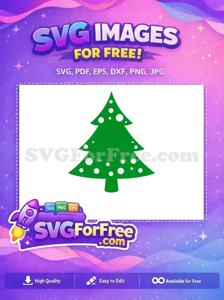 Free Green Christmas Tree Free White Ornaments Holidays Free SVG