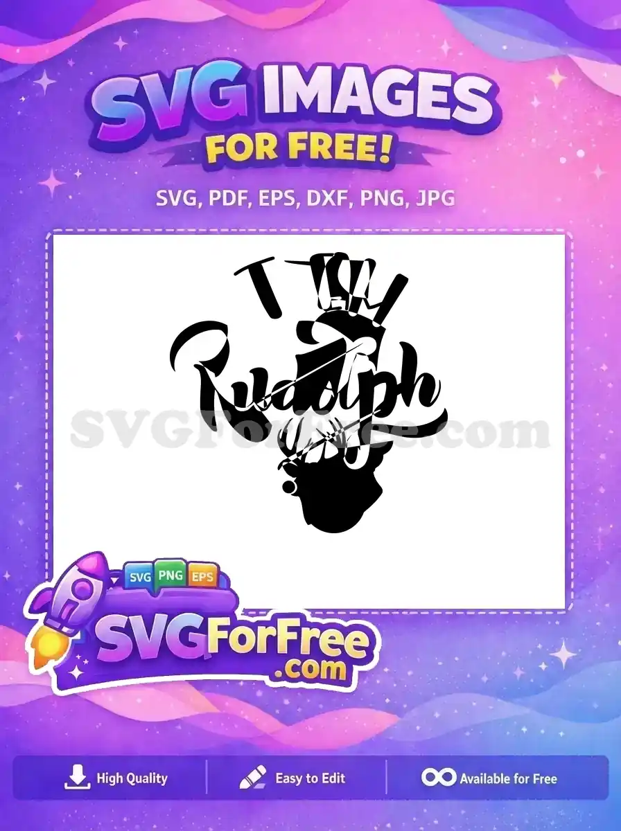 Free Rudolph Reindeer Head Free Christmas Black Silhouette Free SVG