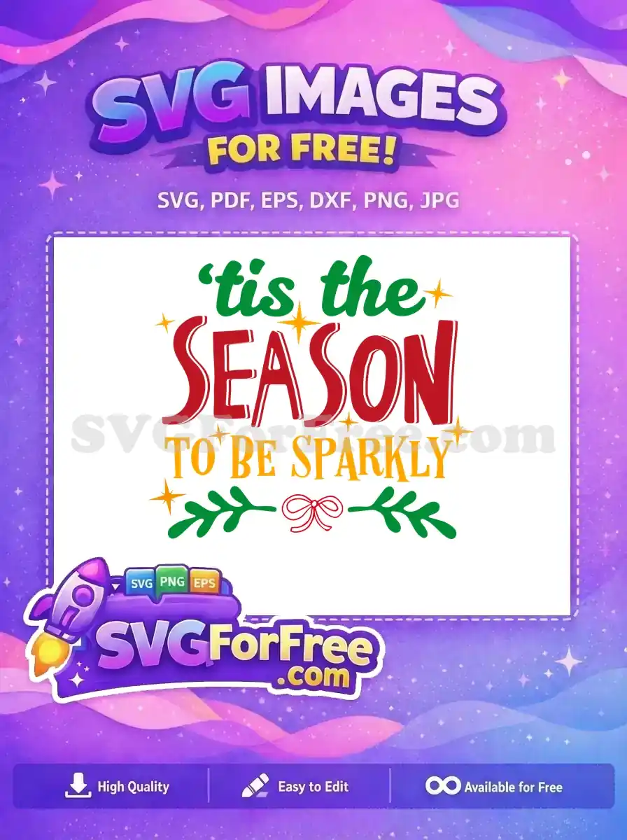 Free Red Season Free Green Sparkly Tis Free SVG