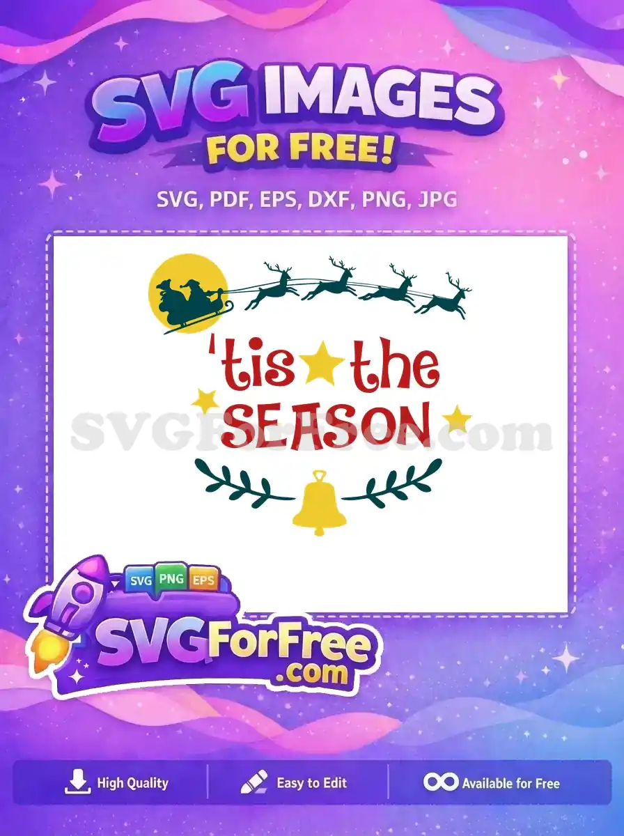 Free Santa Sleigh Free Reindeer Silhouette Christmas Season Free SVG