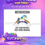 Free Cartoon Unicorn Free Rainbow Mothercorn Easter Free SVG - Instant Download