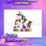 Free Sleeping Unicorns Mama Easter Free Colorful Hair Mamacorn Free SVG - Instant Download