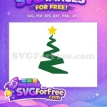 Free Yellow Star Free Green Christmas Tree Holidays Free SVG - Instant Download