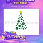 Free Green Bubbles Free Yellow Star Christmas Tree Free SVG - Instant Download