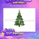 Free Distressed Green Tree Free Golden Star Holidays Christmas Free SVG - Instant Download