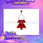 Free Red Plaid Free Christmas Tree Holidays Free SVG - Instant Download