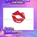 Free Red Lips Free Kiss Valentine's Day Free SVG - Instant Download