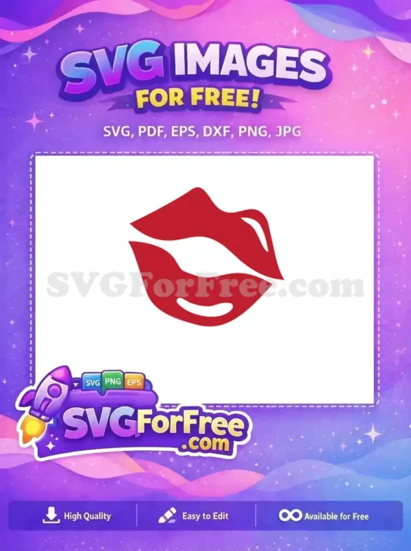Free Red Lips Free Kiss Valentine’s Day Free SVG Free Red Lips Free Kiss Valentine's Day Free SVG