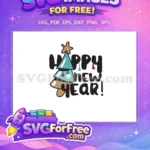 Free Turquoise Christmas Tree Free Happy New Year Graphic Free SVG - Instant Download