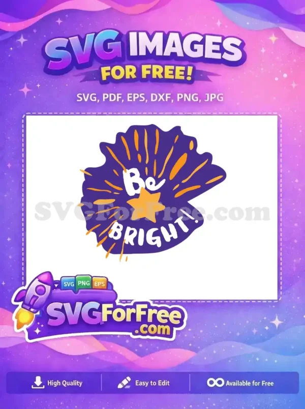 Free Be bright star Free purple background Holidays Free SVG