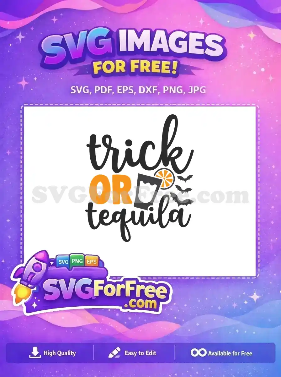Free Bats Halloween Free Trick Tequila Party Free SVG