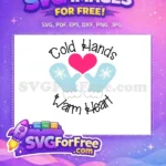 Free Light Blue Mittens Free Pink Heart Cold Hands Free SVG - Instant Download