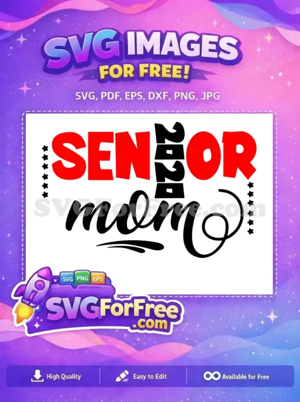 Free Red Senior Free Black Mom 2020 Free SVG