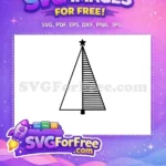 Free Star Topped Tree Free Striped Pattern Christmas Free SVG - Instant Download