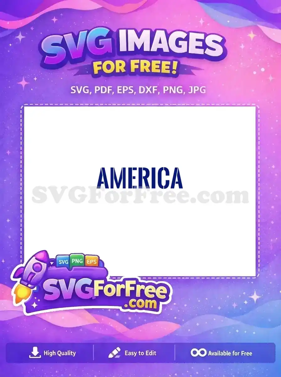 Free Patriotic America Free Blue Letters America Free SVG