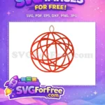 Free Red Swirl Ornament Free Holidays Christmas Free SVG - Instant Download