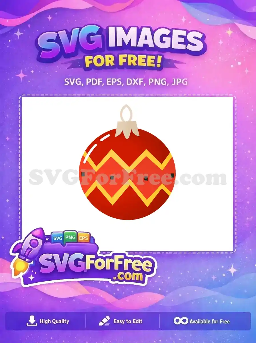 Free Red Christmas Ornament Free Zigzag Pattern Holidays Free SVG