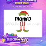 Free Mommys Elf With Red Hat Free Green Legs Christmas Free SVG - Instant Download