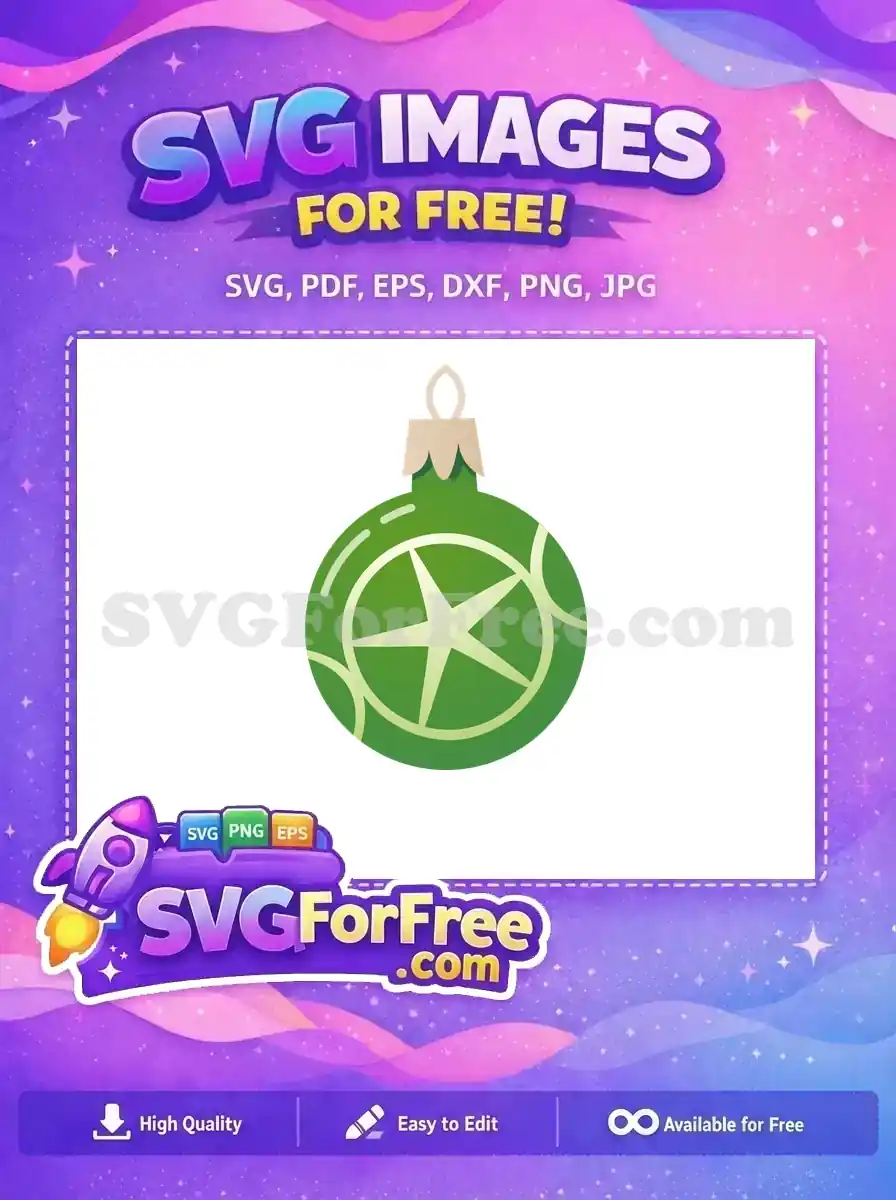Free Green Ornament Star Free Holiday Christmas Free SVG