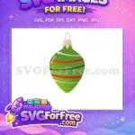 Free Green Ornament Free Striped Christmas Decoration Free SVG - Instant Download