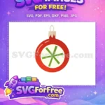 Free Red Ornament Free Green Star Holidays Christmas Free SVG - Instant Download