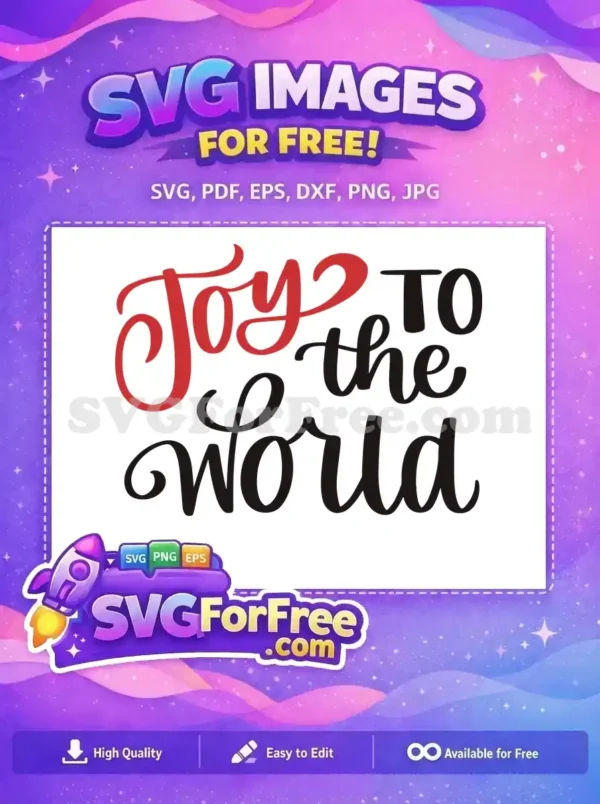 Free Red Joy Free Black World Christmas Free SVG