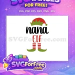 Free Nana Elf Red Hat Free Striped Socks Christmas Holidays Free SVG - Instant Download