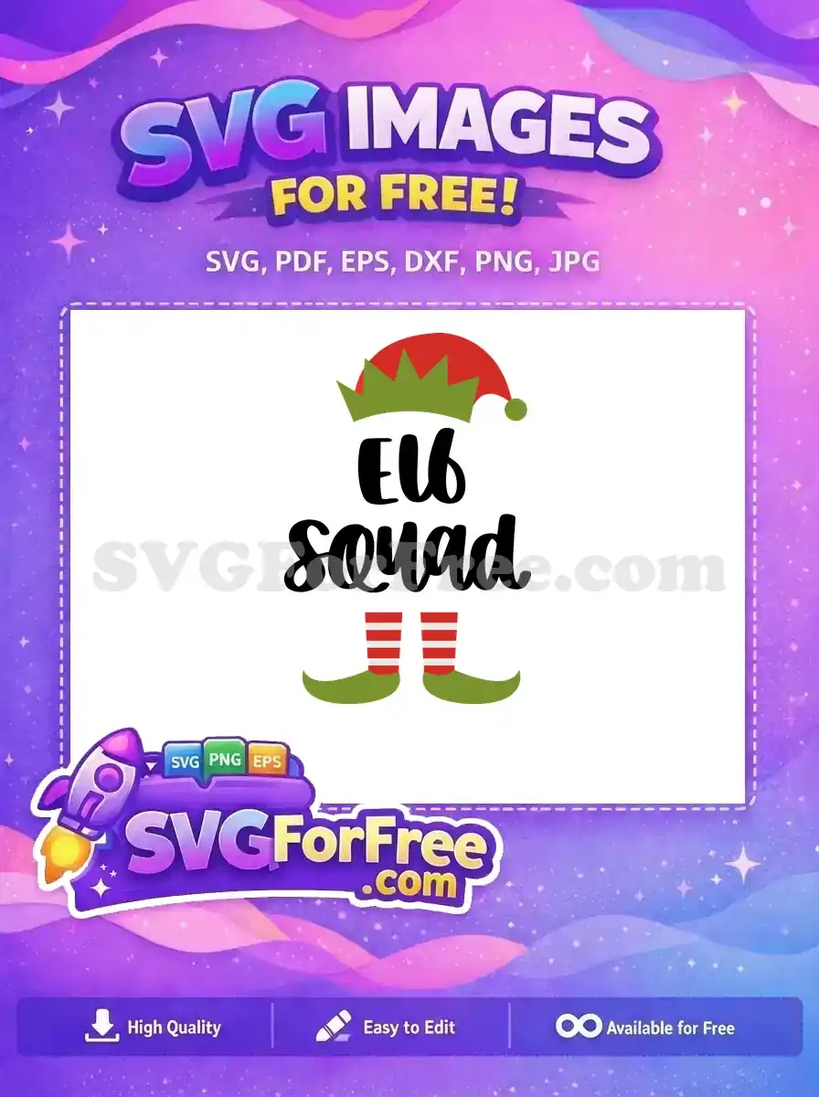 Free Elf Squad Hat Free Striped Legs Christmas Holidays Free SVG