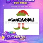 Free Striped Stockings Free Elf Hat Santa Squad Free SVG - Instant Download