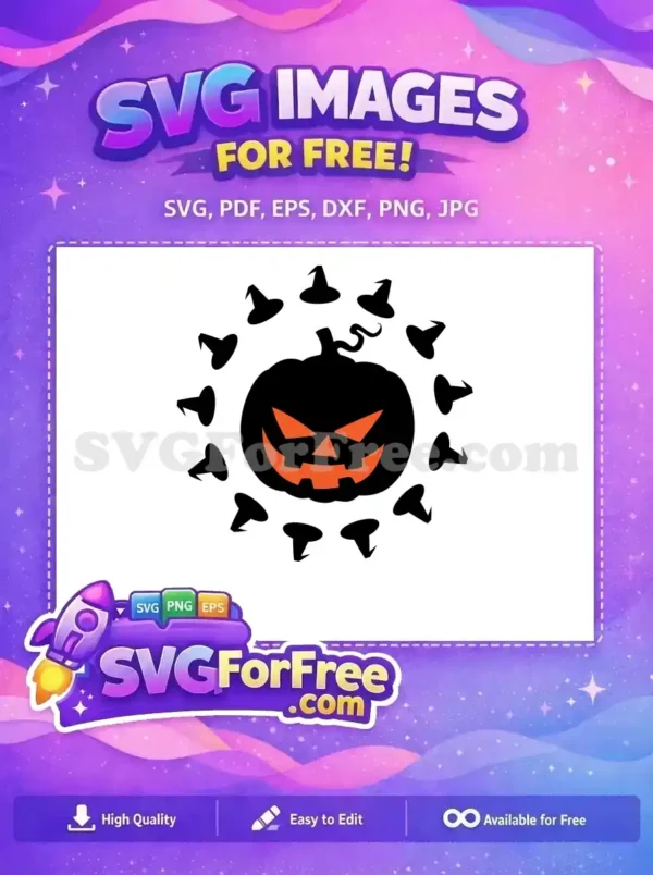 Free Black Pumpkin Free Witch Hat Halloween Free SVG