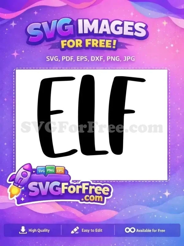 Free Bold Lettering Free Elf Text Christmas Free SVG