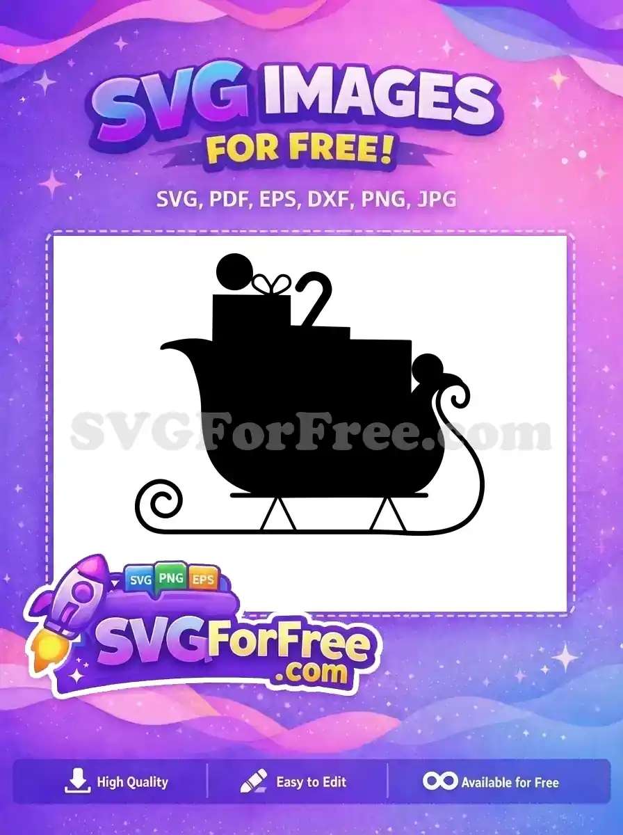 Free Sleigh Gift Free Candy Cane Christmas Free SVG