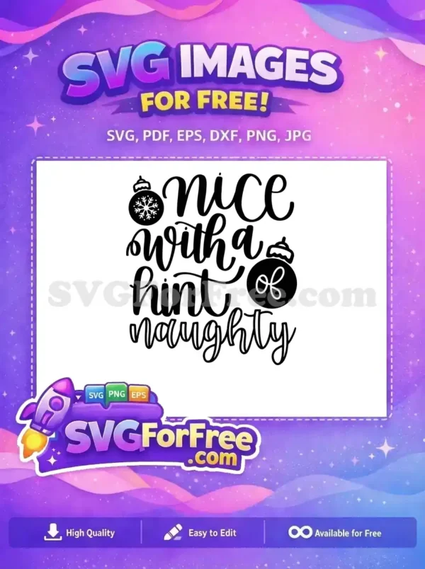 Free Nice Naughty Hint Text Free Christmas Easter Free SVG