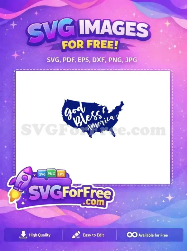 Free USA Map Free Patriotic God Bless America Free SVG