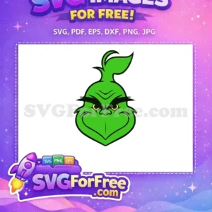 Free Angry Grinch Face Free Yellow Eyes Christmas Free SVG 1