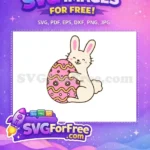 Free Smiling Easter Bunny Free Pink Egg Easter Free SVG - Instant Download