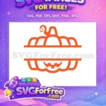 Free Orange Pumpkin Free Monogram Halloween Holidays Free SVG - Instant Download