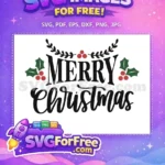 Free Holly Berry Free Festive Leaves Merry Christmas Free SVG - Instant Download