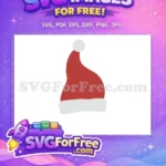 Free Red Santa Hat Free Gray Pom Christmas Free SVG - Instant Download
