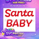 Free Red Santa Free Baby Christmas Free SVG - Instant Download