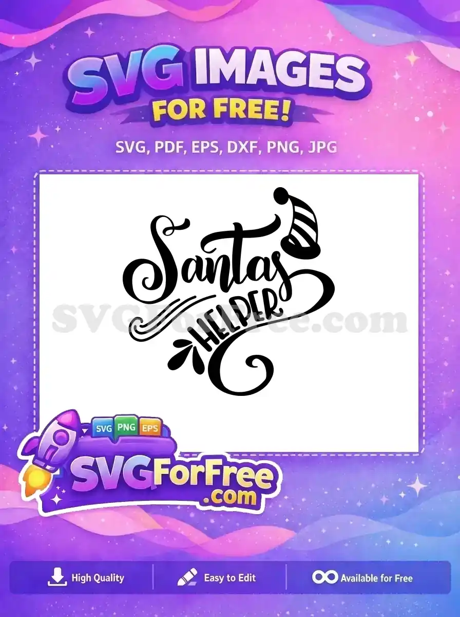 Free Santa's Helper Hat Free Christmas Calligraphy Holidays Free SVG
