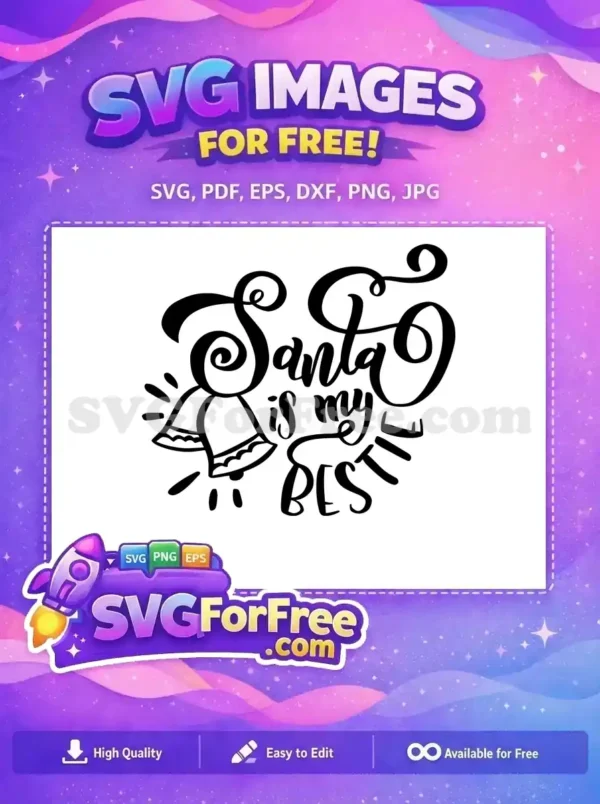 Free Santa Bells Free Holiday Bestie Christmas Free SVG