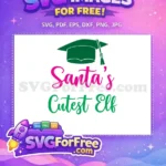 Free Green Graduation Hat Free Pink Santa's Elf Christmas Free SVG - Instant Download