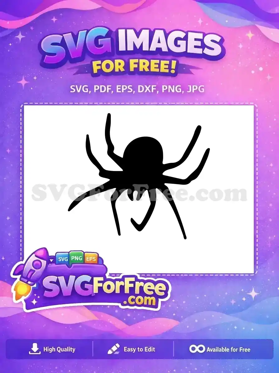 Free Black Silhouette Spider Free Halloween Decoration Holidays Free SVG 2