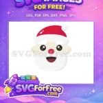 Free Smiling Santa Face Free Red Nose Christmas Free SVG - Instant Download