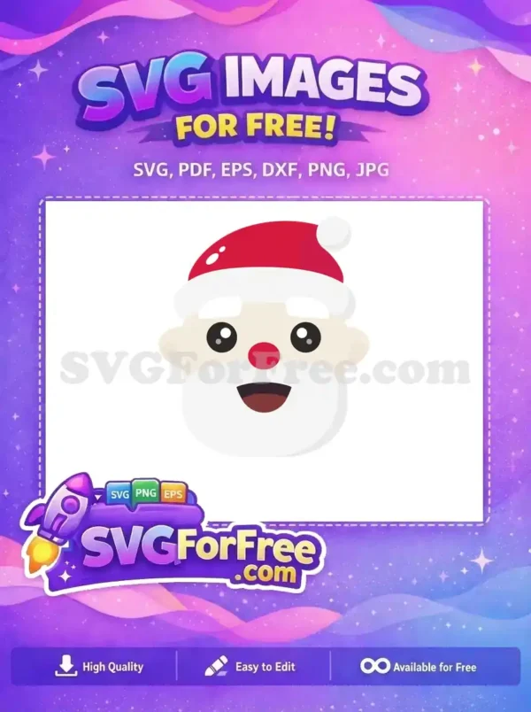 Free Smiling Santa Face Free Red Nose Christmas Free SVG