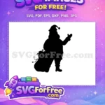 Free Santa Claus Silhouette Free Christmas Sack Holidays Free SVG - Instant Download
