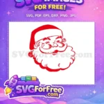 Free Smiling Santa Claus Free Red Hat Holidays Christmas Free SVG - Instant Download