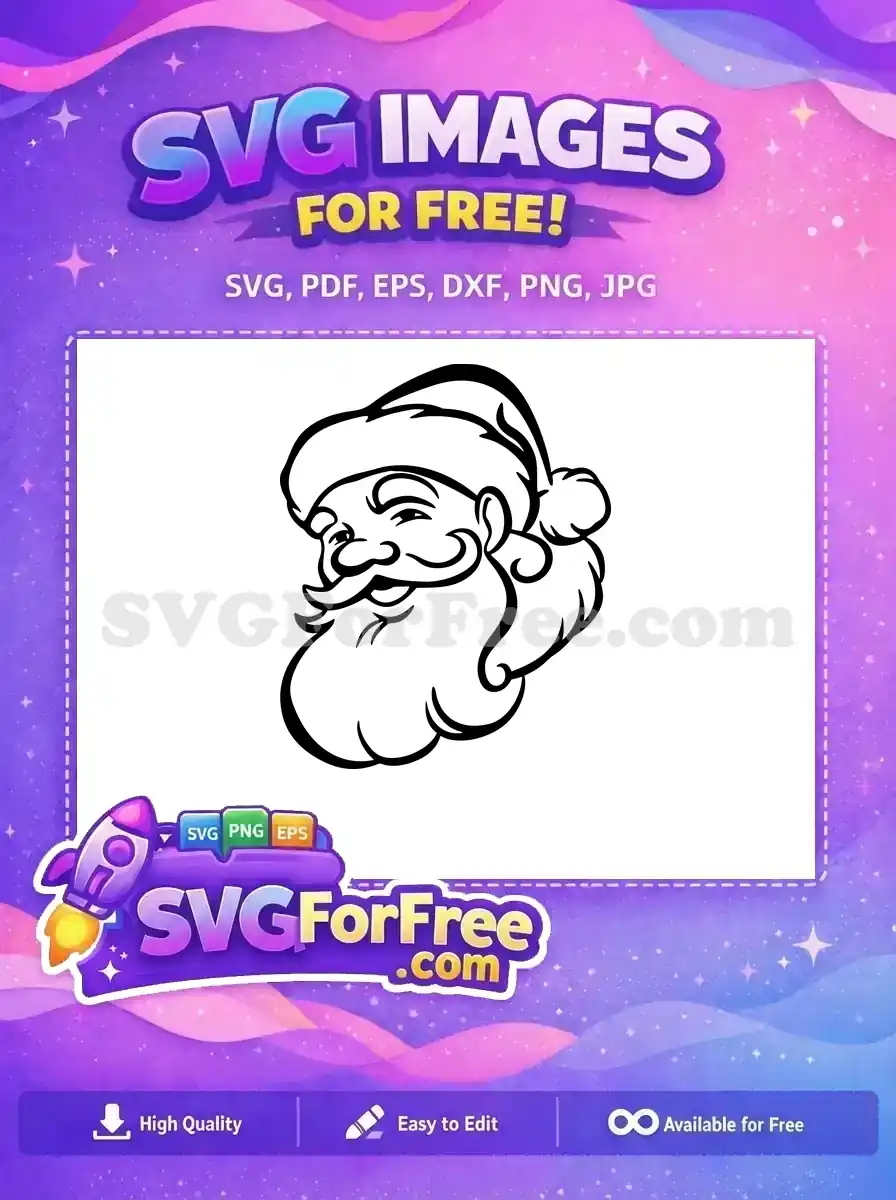 Free Smiling Santa Free Claus Face Holidays Christmas Free SVG