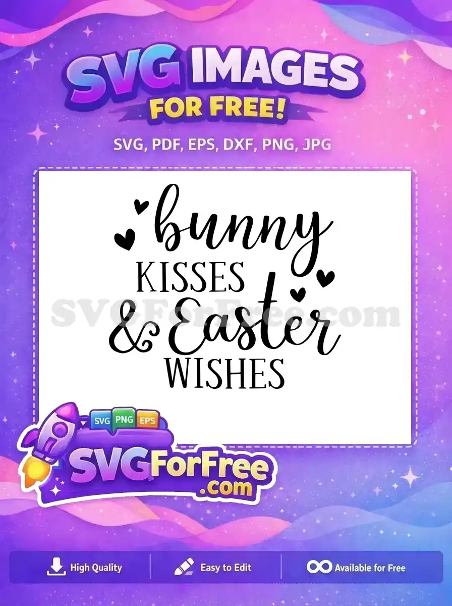 Free Cute Bunny Hearts Free Easter Wishes Spring Free SVG